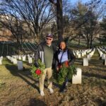 SeKON staff laying wreaths at Arlington National Cemetary